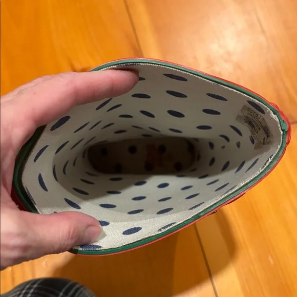 MINI BODEN 35 Bird Print Wellies Rain Boots Rubber Slosher Liner - Picture 6 of 9